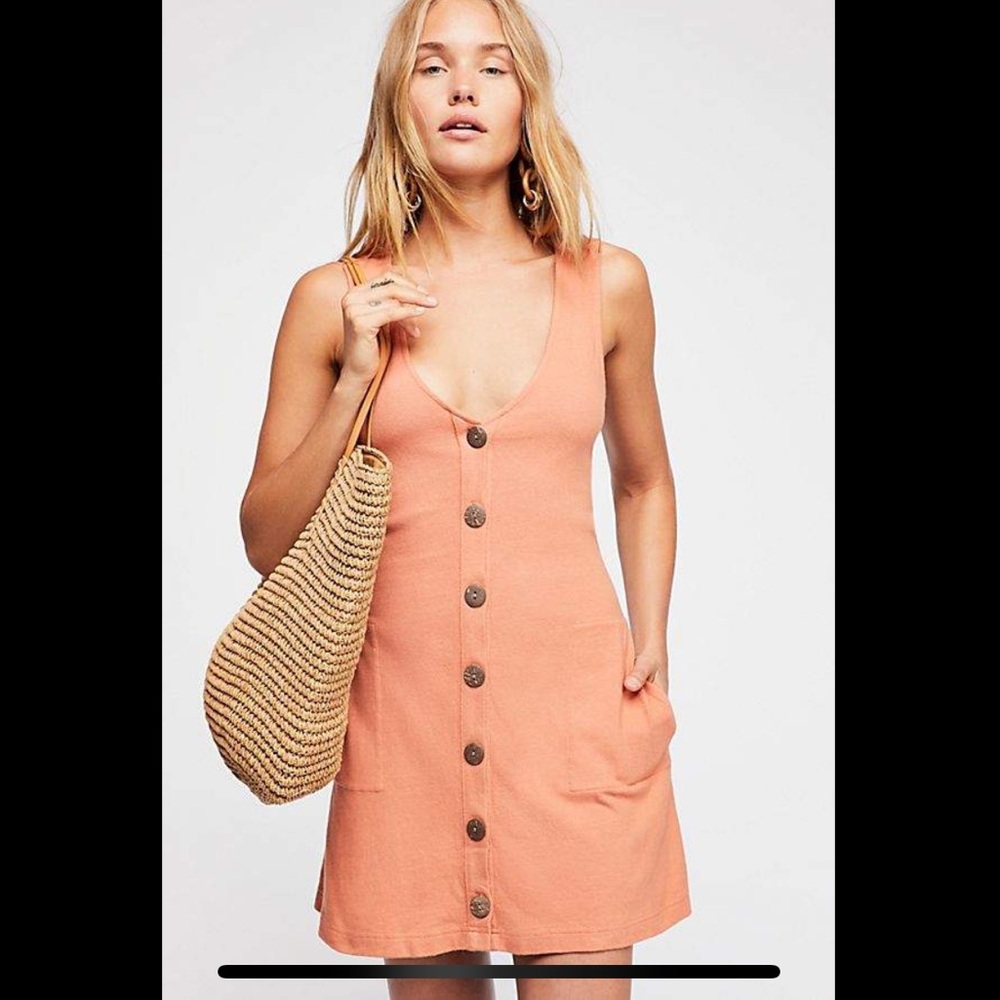 Free People Beach | Coral Button Up Dress